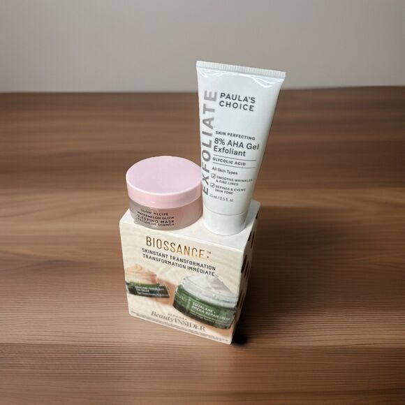 4x Minis Biossance Glow Recipe Paulas Choice AHA Gel+Mask+Eye+Face Cream NEW/NWT - Picture 3 of 3
